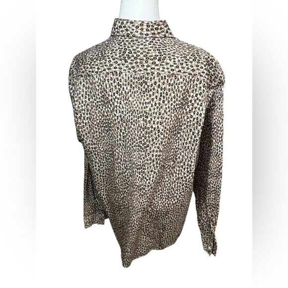 Ted Baker London Dunston Button Up Shirt Men Long Sleeve Tan Pattern Print 4 - Picture 10 of 15